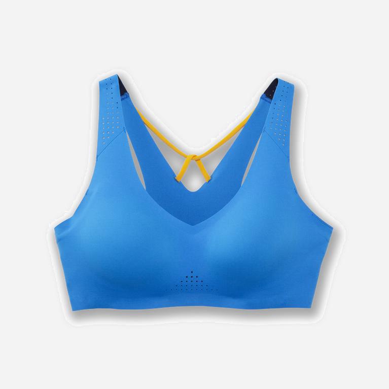 Brooks Dare V Neck Womens Running Bra Ireland Blue Bolt/Saffron/Yellow (ZOMG-48901)